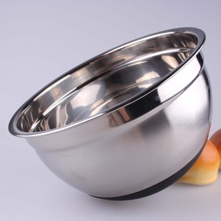 Tô Trộn Inox Đáy Silicon Đen Cao Cấp, Sâu Lòng SZ 20cm, 22cm, 24cm