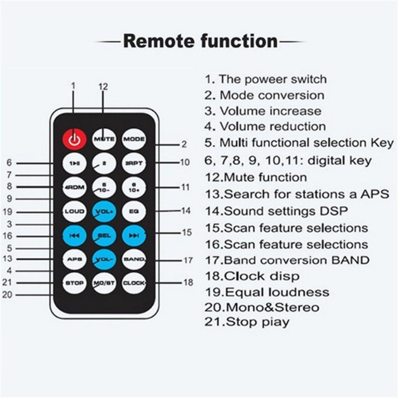 🚗Thiết bị đa phương tiện Bluetooth 12 V Máy nghe nhạc MP3 cho xe hơi hỗ trợ MP3 / USB / SD / AUX-IN / FM