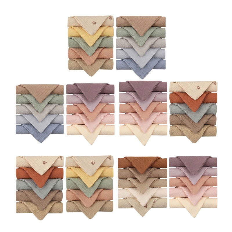 Set 10 Khăn Lau Nước Bọt Vải Xô Mềm Mại Thấm Hút Tốt Cho Bé