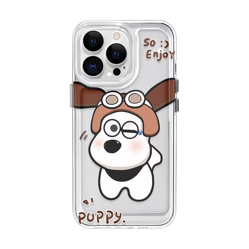Ốp Điện Thoại Tpu Trong Suốt In Hình Chó Hạnh Phúc Thời Trang Cho iphone 14promax 13 12 11 7Plus 7 8 X XR XSMax