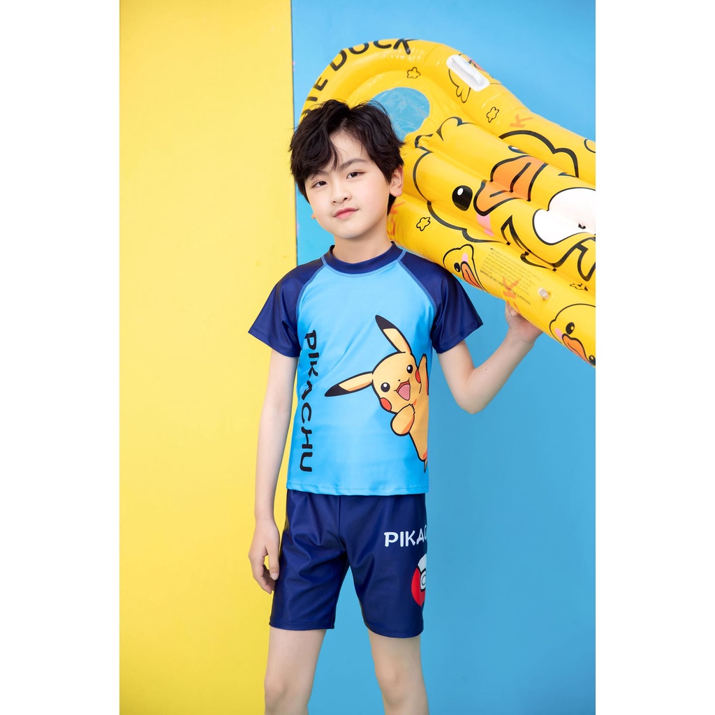 Bộ Đồ Bơi In Hoạt Hình Pikachu Dễ Thương Cho Bé Trai