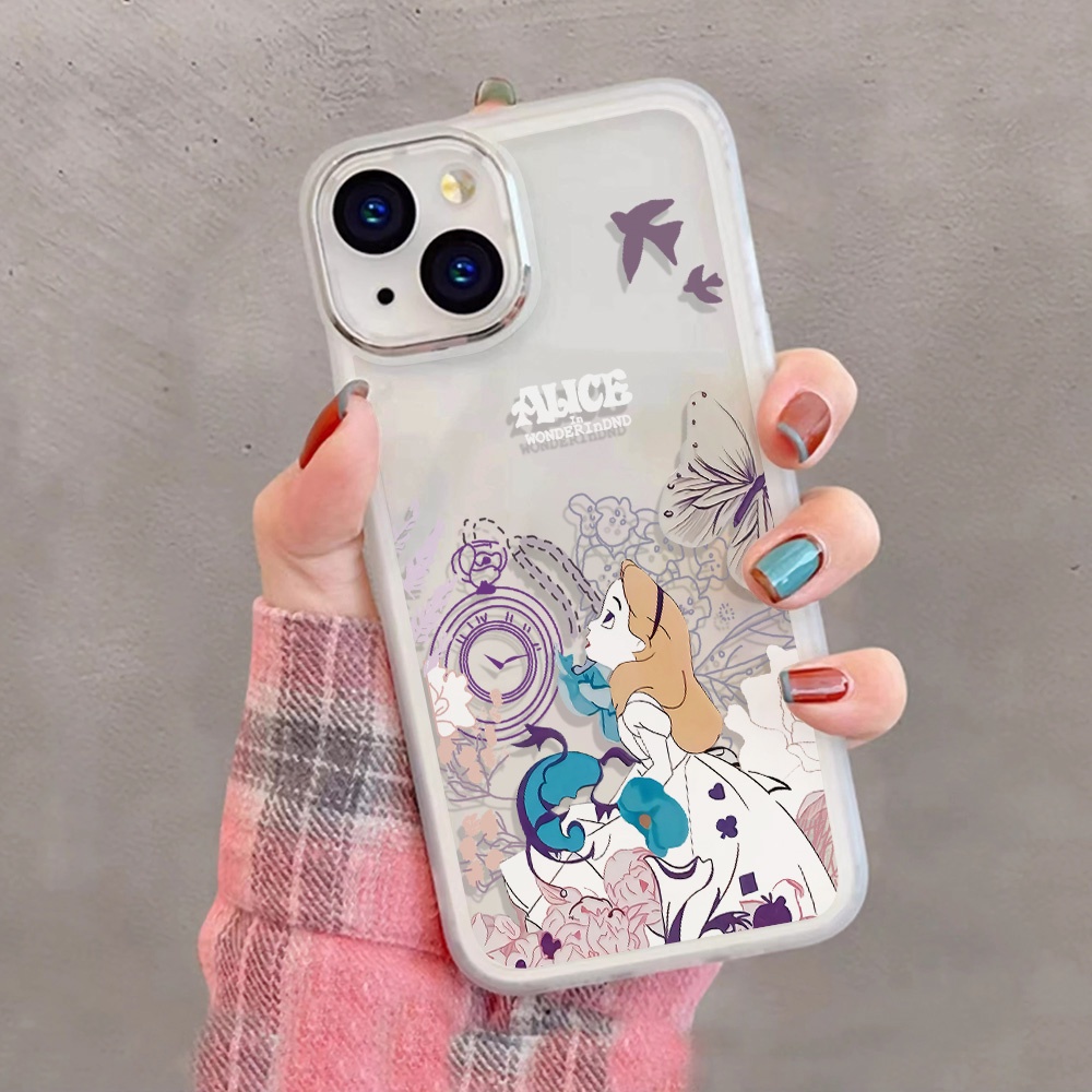 Miếng Dán Bảo Vệ Ống Kính Máy Ảnh In Hình Công Chúa Alice Đáng Yêu Bằng Kim Loại Cho iphone 14promax 11 13 12 7Plus X