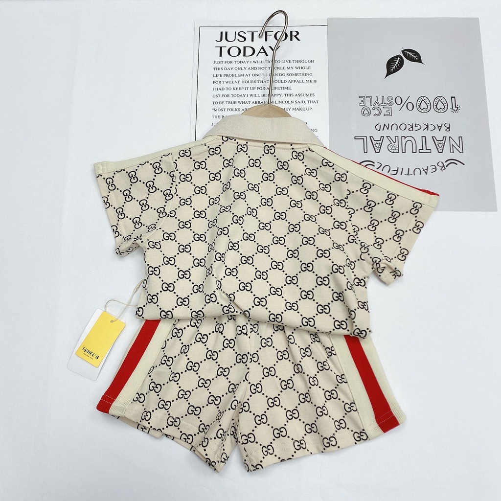 Bộ quần áo cộc tay cho bé trai bộ polo hàng QCCC cho bé từ 10 đến 25 kg _ BH4
