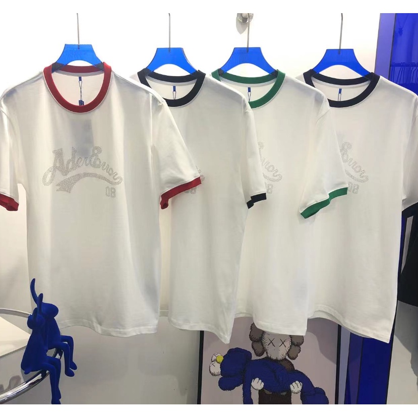 Áo Thun Tay Ngắn Dáng Rộng In Chữ Màu Sắc Tương Phản Phong Cách Đường Phố Cho Cặp Đôi