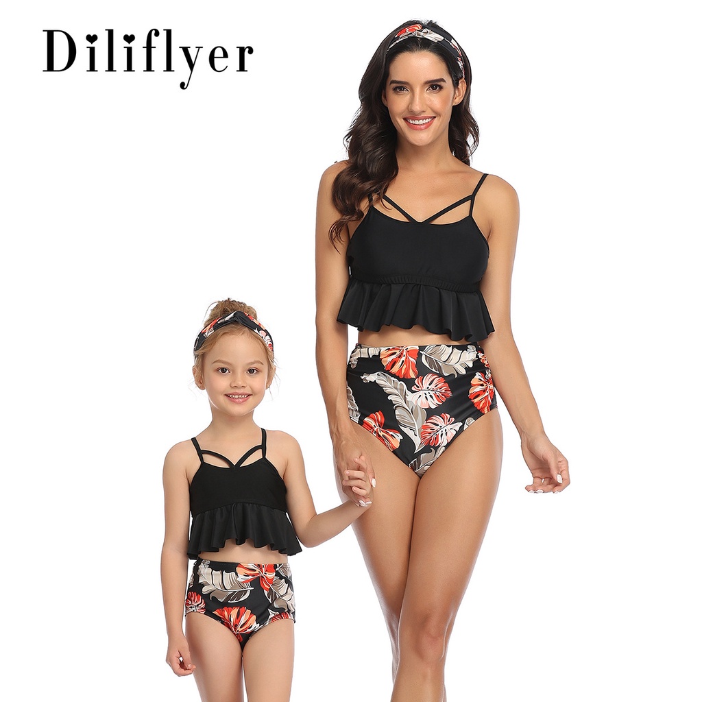 Đồ Bơi bikini Lưng Cao Quyến Rũ Cho Mẹ Và Bé Mới