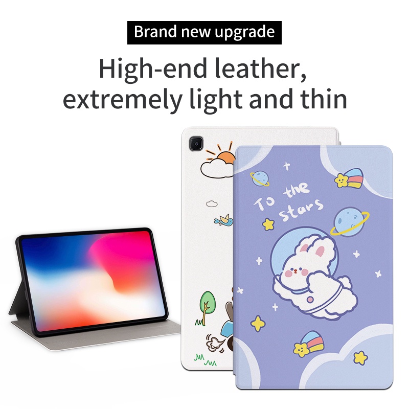 For Samsung Galaxy Tab S6 lite P615 P610 P619 P613 Tab A8 X200 Tab A7 T500 T505 T507 T503 T509 Tab A7lite T220 T225 flipcover leather Cartoon Cute Pattern Tablet Case