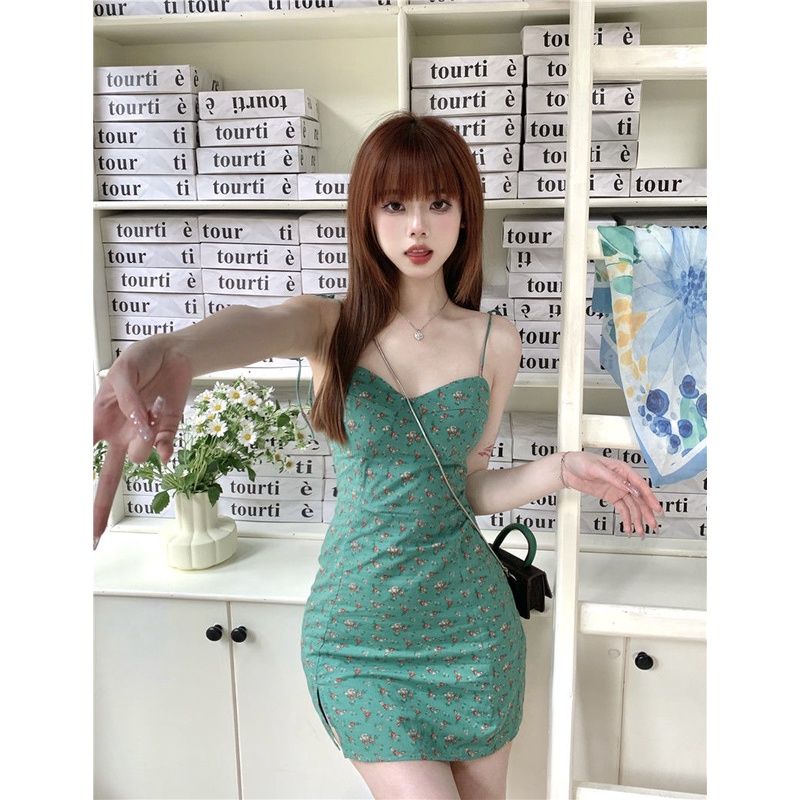 Đầm Ngắn Hai Dây Dáng Chữ A Phong Cách Hàn Quốc Thời Trang Mùa Hè Quyến Rũ Cho Nữ