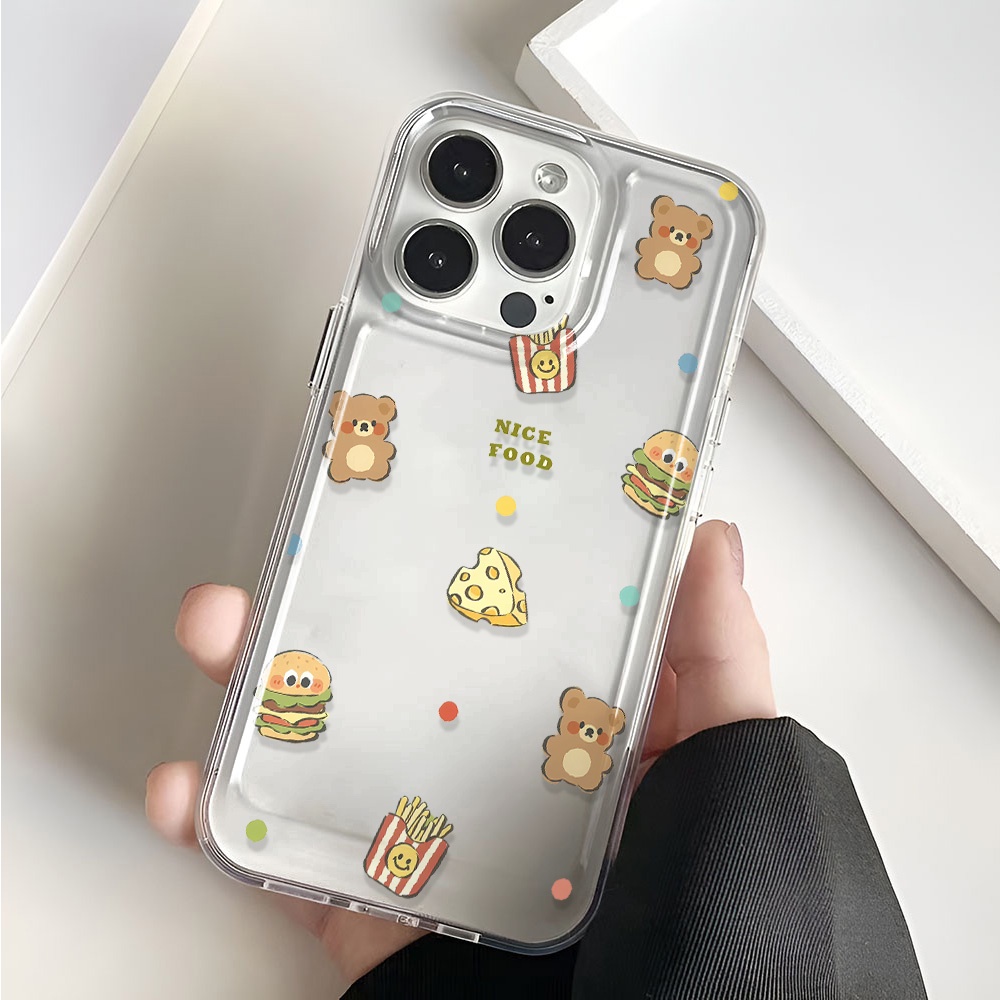 Ốp Điện Thoại Trong Suốt Hình Gấu Cho iphone 14promax 13 12 11 7Plus 7 8 Plus X XR XSMax
