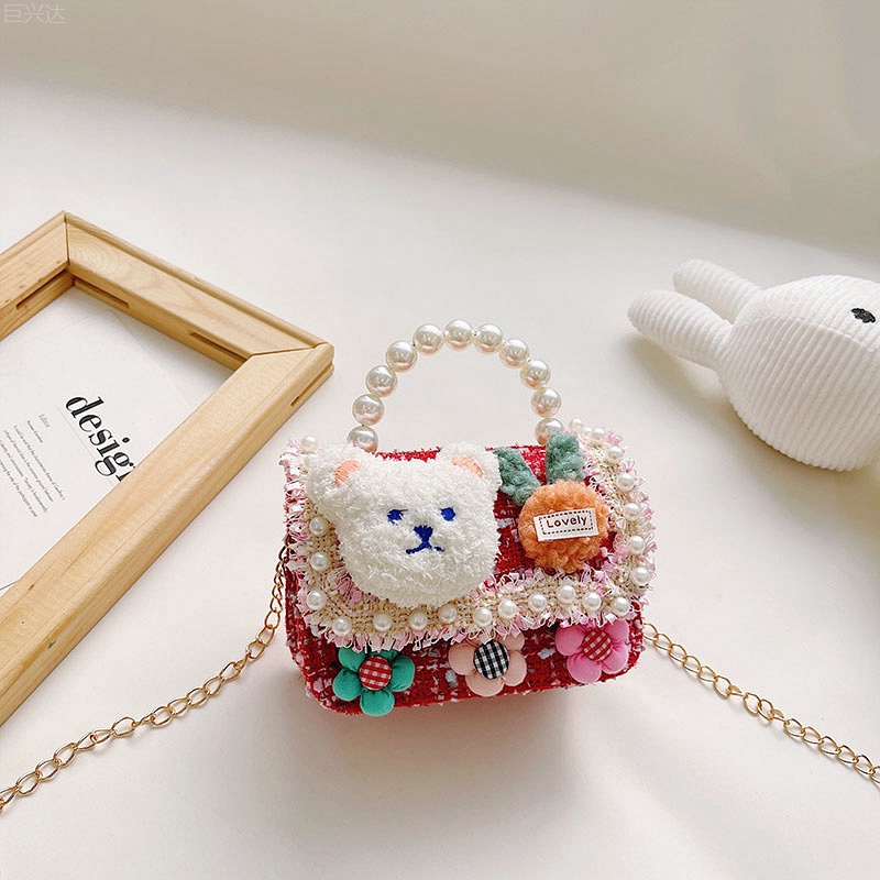 Bololo Túi Xách Đeo Chéo Đính Ngọc Trai Thời Trang Mới 2022 Dành Cho Bé Gái