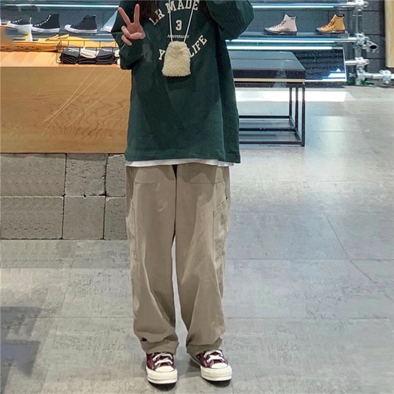 Quần Baggy Lưng Cao Phong Cách HIP HOP Mỹ Cổ Điển Thời Trang Unisex Y2K