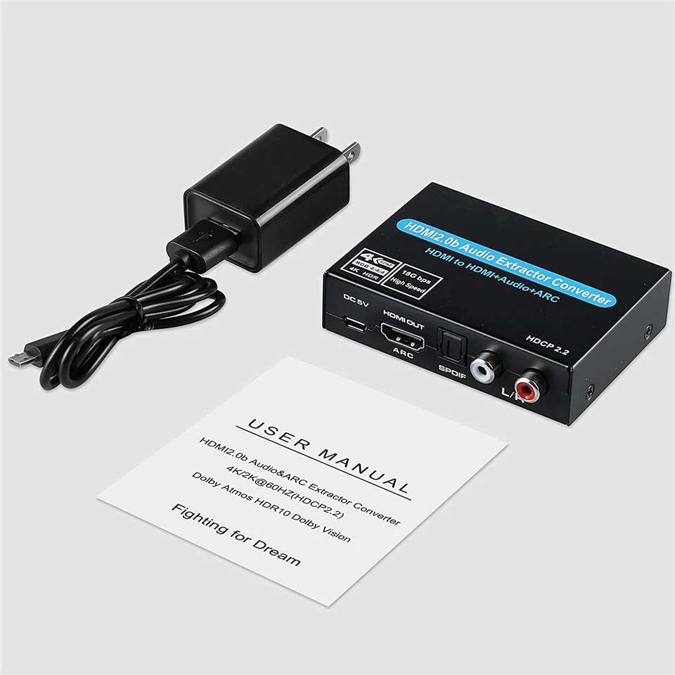 Bộ ChuyểN Âm Thanh 4K 60Hz HDMI 2.0, Hỗ Trợ 5.1Ch HDMI2.0b HDMI Sang HDMI Cho Apple TV PS4