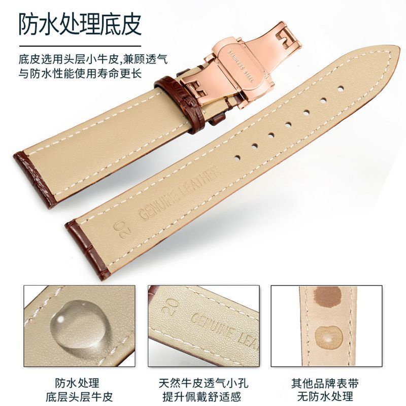 2/26✈Fossil Dây Đeo Đồng Hồ Bằng Da Bò Hai Lớp Khóa Hình Bướm Dành Cho Nam Nữ 2022