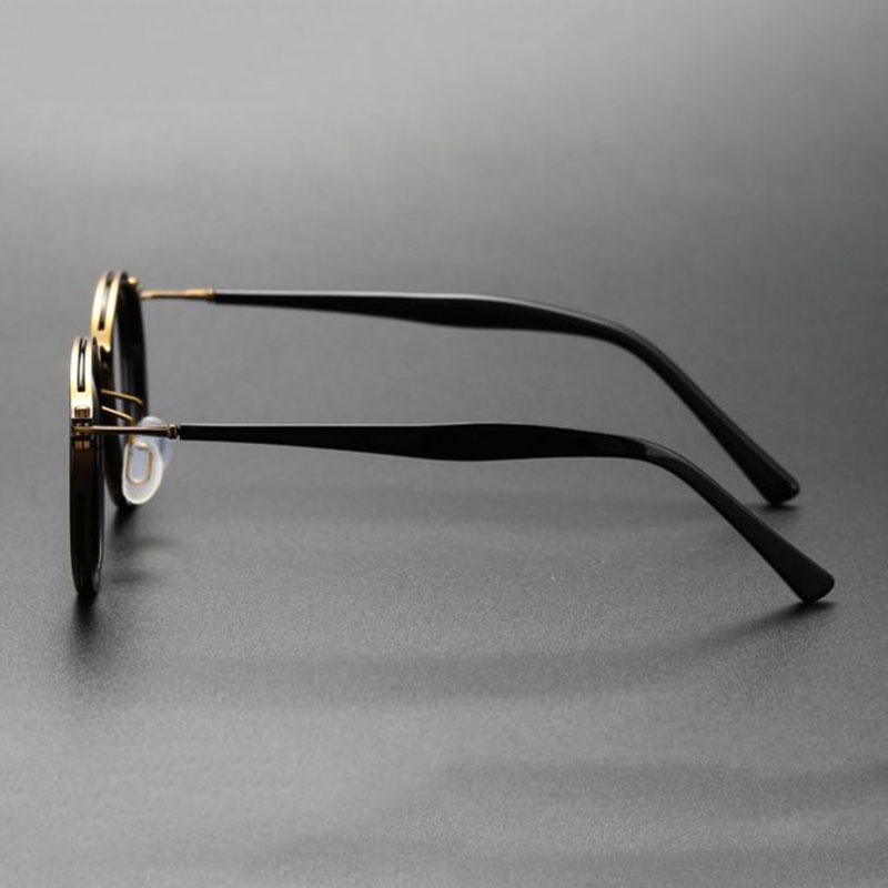 Mắt Kính Gọng Tròn Bằng Titan Phong Cách Vintage Thời Trang Cho Nam Nữ