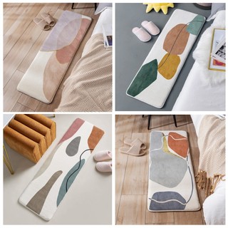 Thảm trải sàn morandi Vải nhung lông cừu trang trí phòng 40x120-80x200 thảm dài thảm trải sàn phòng ngủ thảm lông trải sàn phòng ngủ thảm chống trượt thảm lau chân