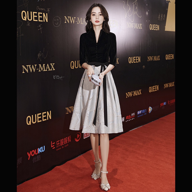 Đầm Dạ Hội Dáng Dài Màu Đen Sang Trọng Lux Niche