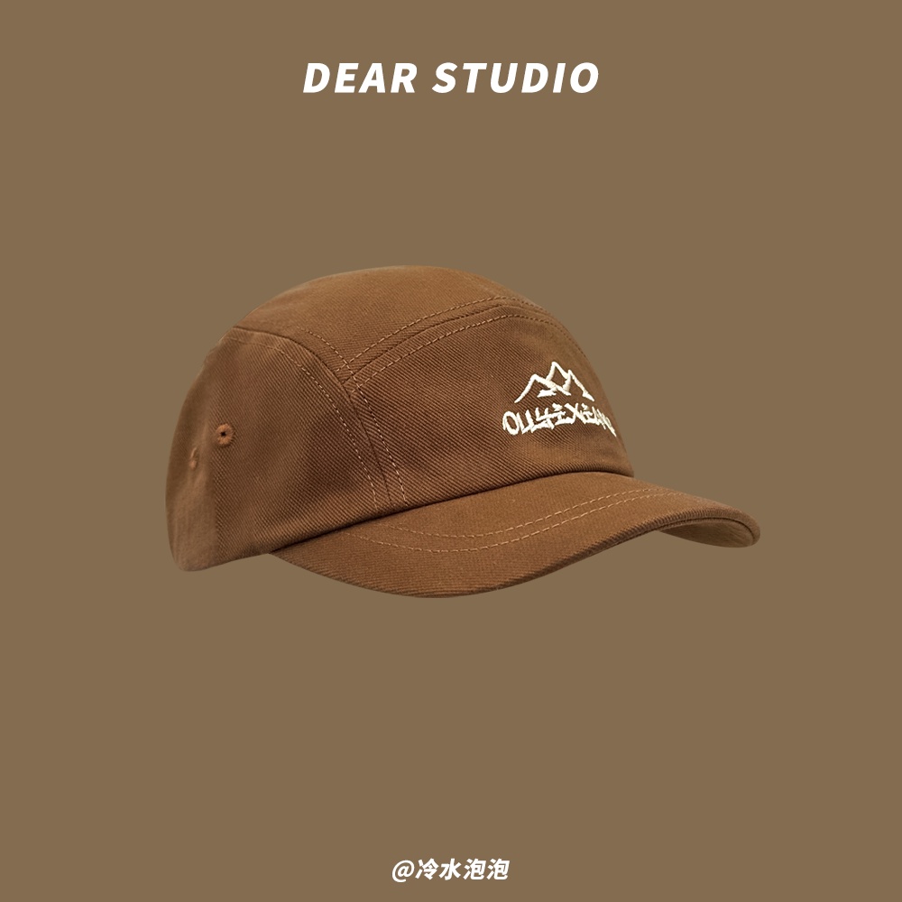 Mũ Lưỡi Trai Mềm Thêu Họa Tiết Màu Cà Phê Kiểu Retro Nhật Bản Cá Tính Cho Cặp Đôi