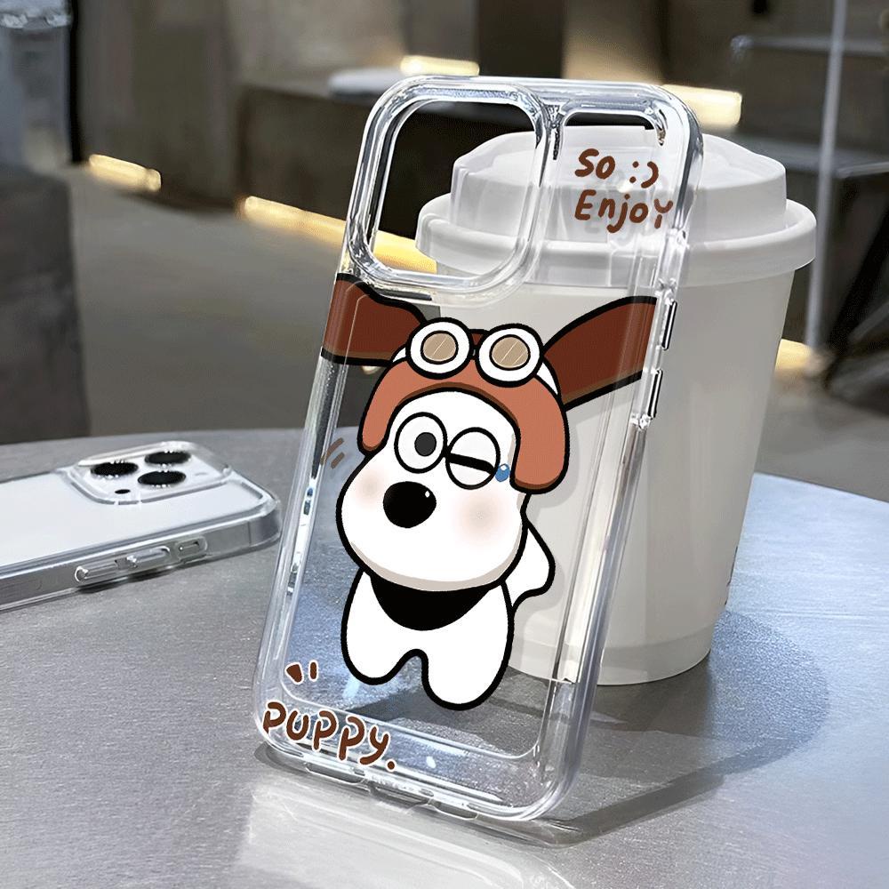 Ốp Điện Thoại Tpu Trong Suốt In Hình Chó Hạnh Phúc Thời Trang Cho iphone 14promax 13 12 11 7Plus 7 8 X XR XSMax