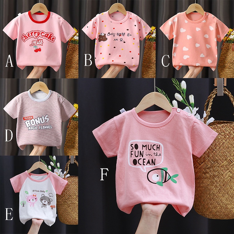 Áo thun SANITKUN 100% cotton tay ngắn thoáng khí in họa tiết hoạt hình phong cách Hàn Quốc đáng yêu dành cho bé