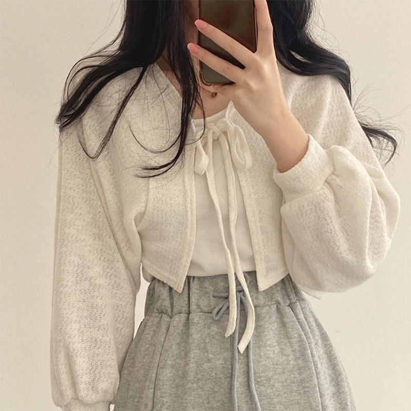 Áo Khoác Cardigan Dệt Kim Tay Dài Dáng Ngắn Phong Cách Retro Thời Trang Cho Nữ | BigBuy360 - bigbuy360.vn