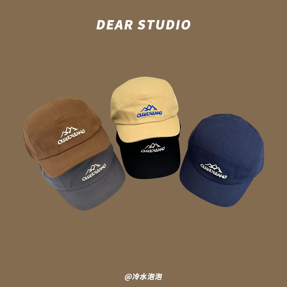 Mũ Lưỡi Trai Mềm Thêu Họa Tiết Màu Cà Phê Kiểu Retro Nhật Bản Cá Tính Cho Cặp Đôi