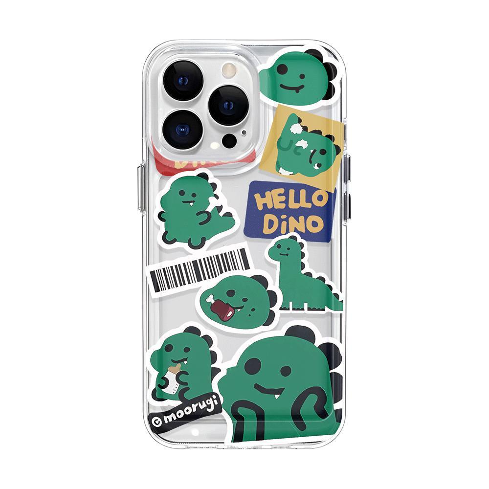 Ốp Điện Thoại Tpu Trong Suốt Hình Khủng Long Màu Xanh Lá Cho iphone 14promax 13 12 11 7Plus 7 8 X XR XSMax