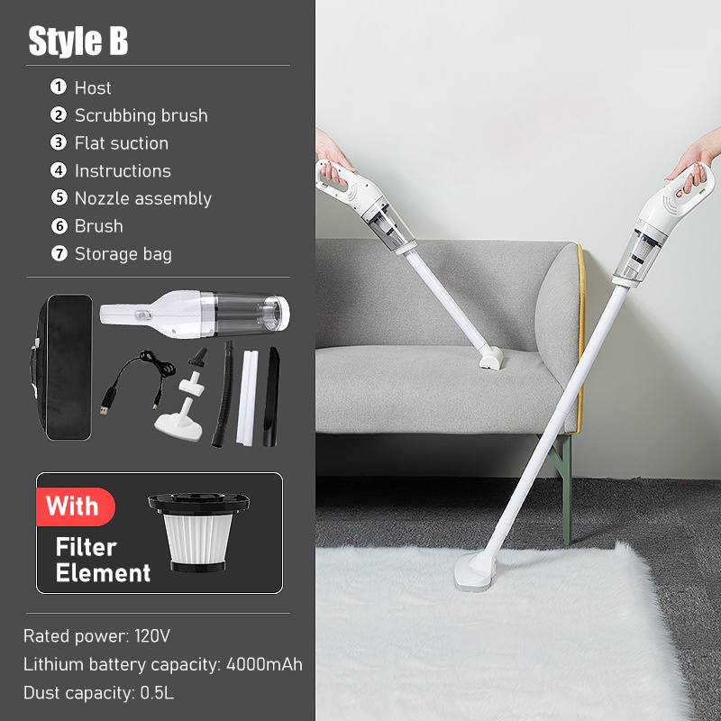 CENZIMO Máy hút bụi mini cầm tay 3in1 Yoroshiko cao cấp công xuất 19000 PA tiện ích cho gia đình p