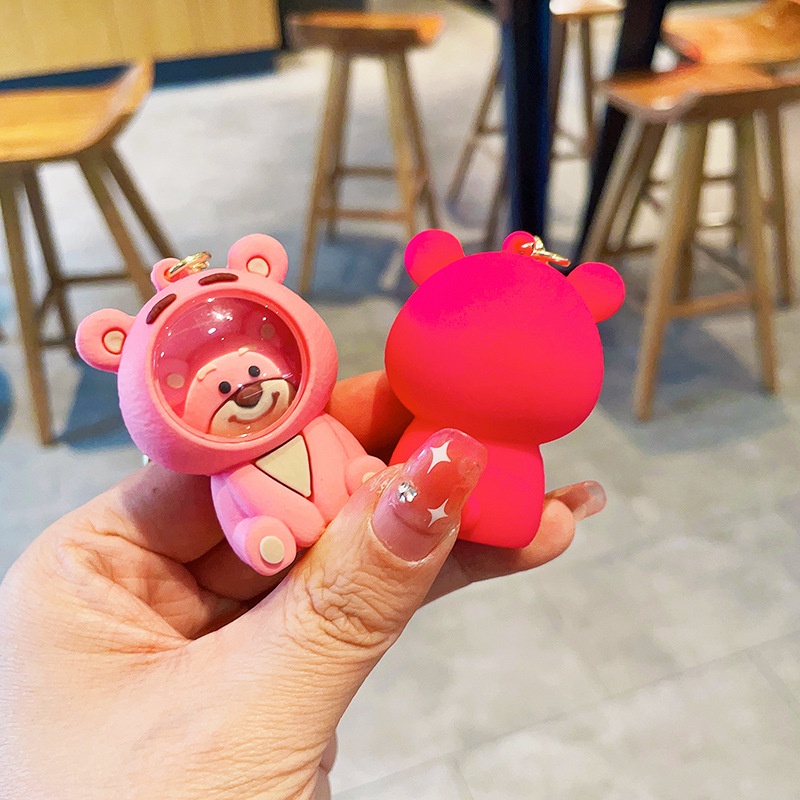Coffeejoy Móc Khóa acrylic Hình Mặt Nạ Gấu / Dâu Tây Đáng Yêu Sáng Tạo