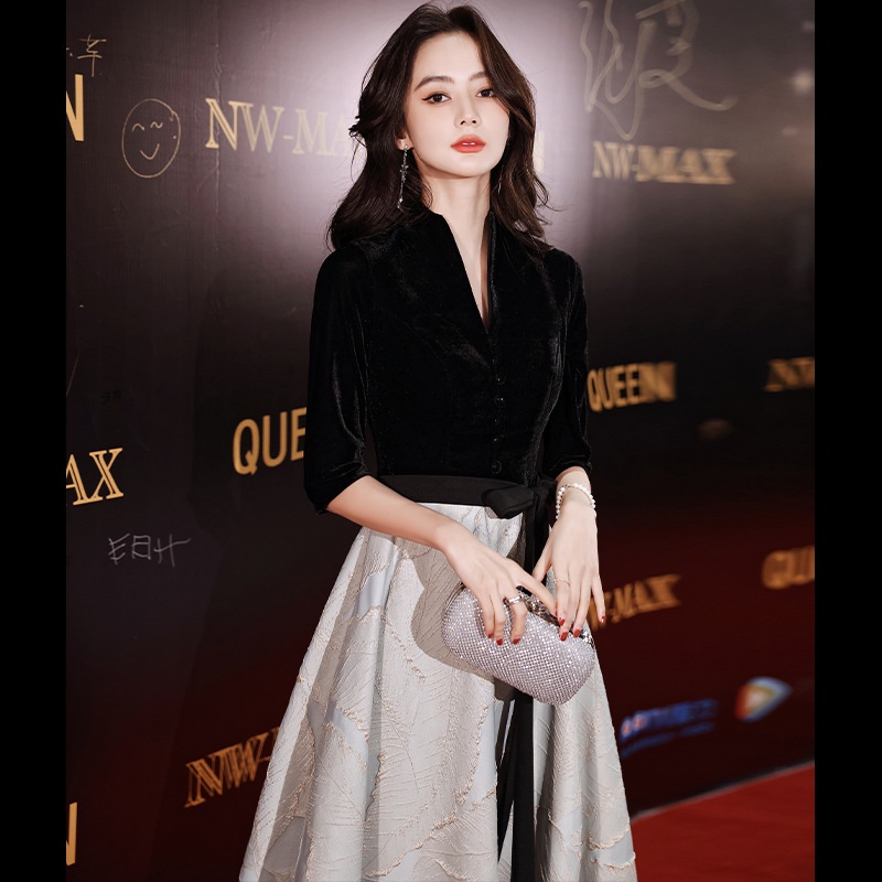 Đầm Dạ Hội Dáng Dài Màu Đen Sang Trọng Lux Niche