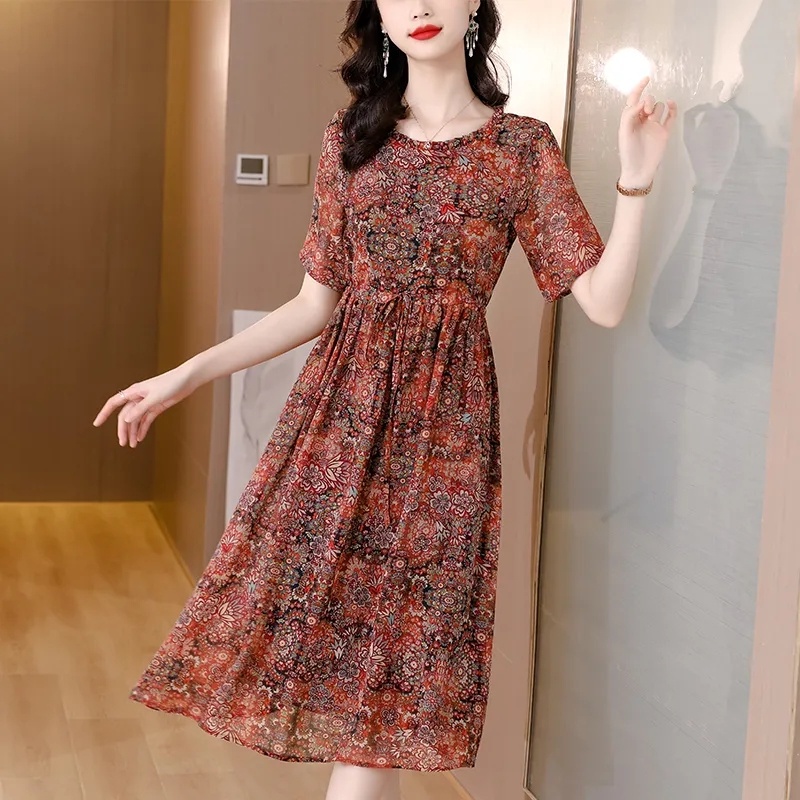 Đầm Hoa Dáng Rộng Thời Trang Mùa Hè 2023 Mới - size Lớn - Cuối Cùng Cá Nhân Dành Cho Mẹ Và Bé