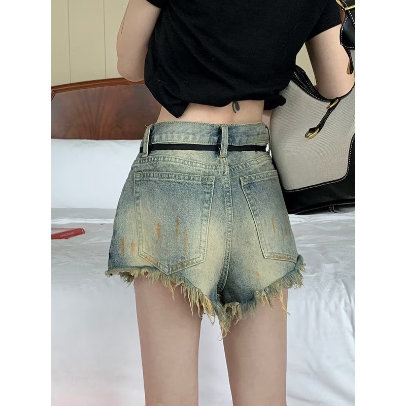 Quần jeans Chữ A Lưng Cao Ống Rộng Thời Trang Mùa Hè Phong Cách Hàn Quốc Cho Nữ