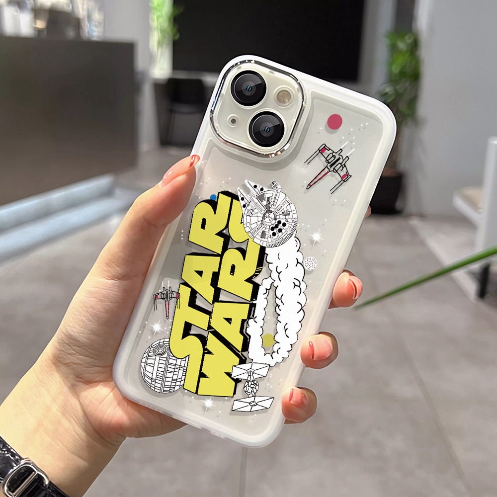 Ốp Điện Thoại Kim Loại In Hình Star Wars Bảo Vệ Ống Kính Máy Ảnh Cho iphone 14promax 11 13 12 7Plus X XS Max 7 8
