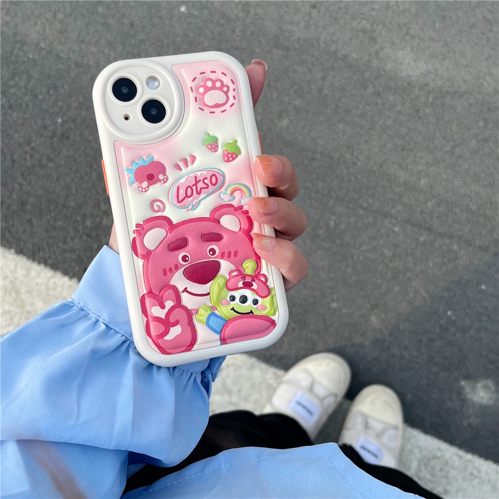 Ốp Điện Thoại Da Viền TPU Dẻo In Họa Tiết Hoạt Hình Dễ Thương Cho iphone 14 Pro Max 13 Pro Max 12 Pro Max