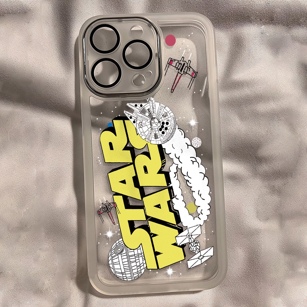 Ốp Điện Thoại Kim Loại In Hình Star Wars Bảo Vệ Ống Kính Máy Ảnh Cho iphone 14promax 11 13 12 7Plus X XS Max 7 8