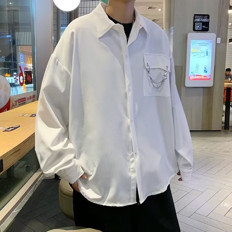 Áo Sơ Mi Dài Tay Phong Cách Hàn Quốc Đơn Giản 3 Màu Tùy Chọn Size M-2XL