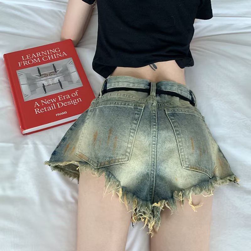 Quần jeans Chữ A Lưng Cao Ống Rộng Thời Trang Mùa Hè Phong Cách Hàn Quốc Cho Nữ