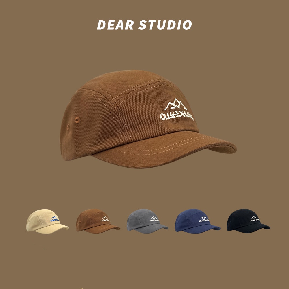 Mũ Lưỡi Trai Mềm Thêu Họa Tiết Màu Cà Phê Kiểu Retro Nhật Bản Cá Tính Cho Cặp Đôi