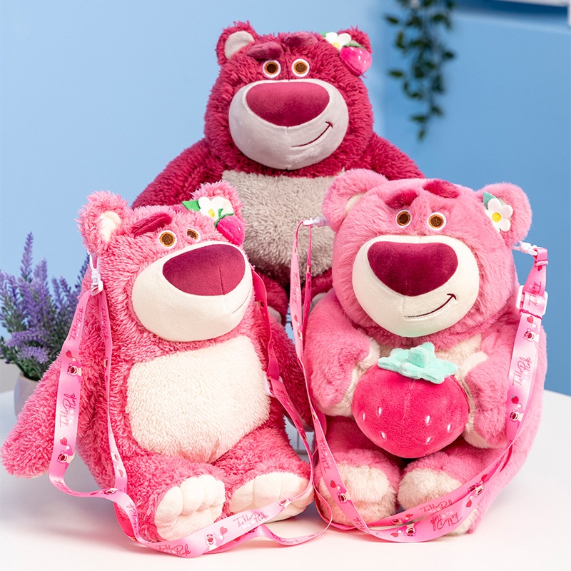 Ba Lô Đeo Vai Hình Gấu Nhồi Bông Dâu Tây Dễ Mang Sáng Tạo Khi Ra Ngoài