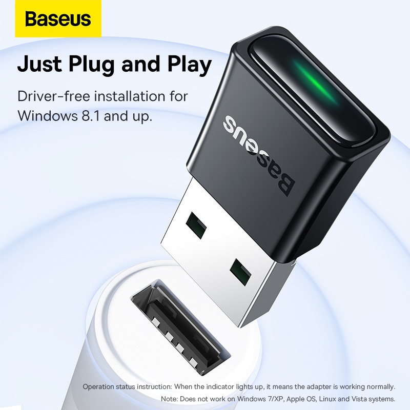 Usb Bluetooth 5.3 Hiệu Baseus BA07 Có Độ Phân Giải Cao Cho Loa Không Dây / Laptop / PC