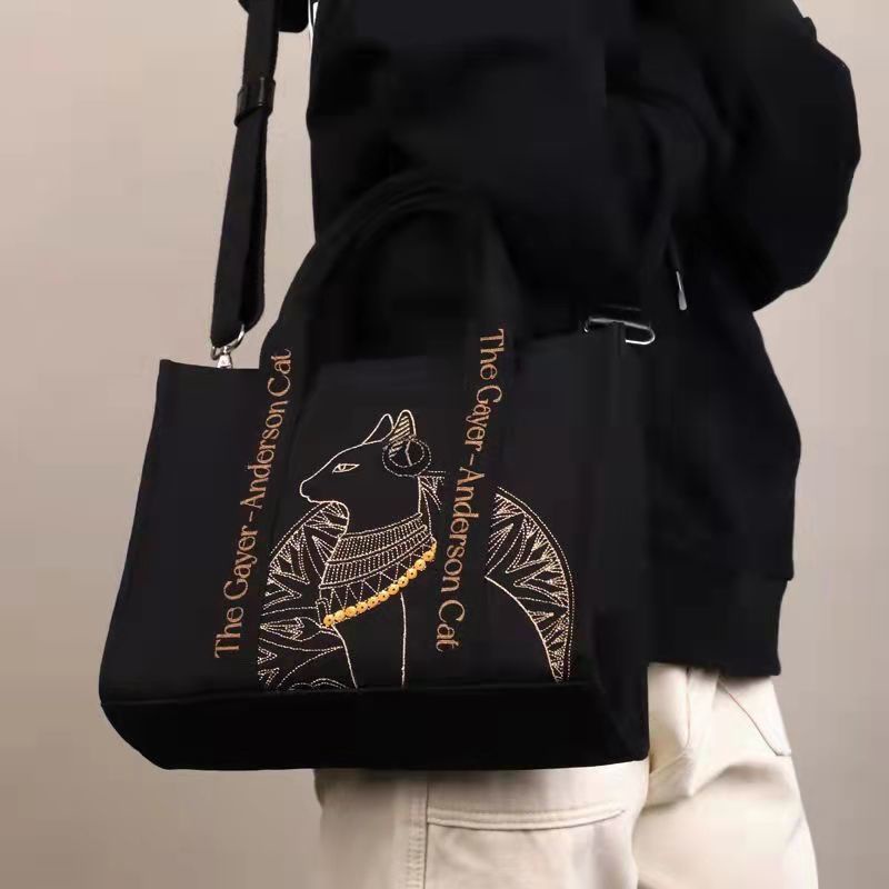 Túi Đeo Chéo Cotton Nguyên Chất Thêu Hình Mèo Bảo Tàng Anderson Anh Quốc Nhỏ Gọn Thích Hợp Làm Quà Sinh Nhật Cá Nhân Cho Bạn Gái