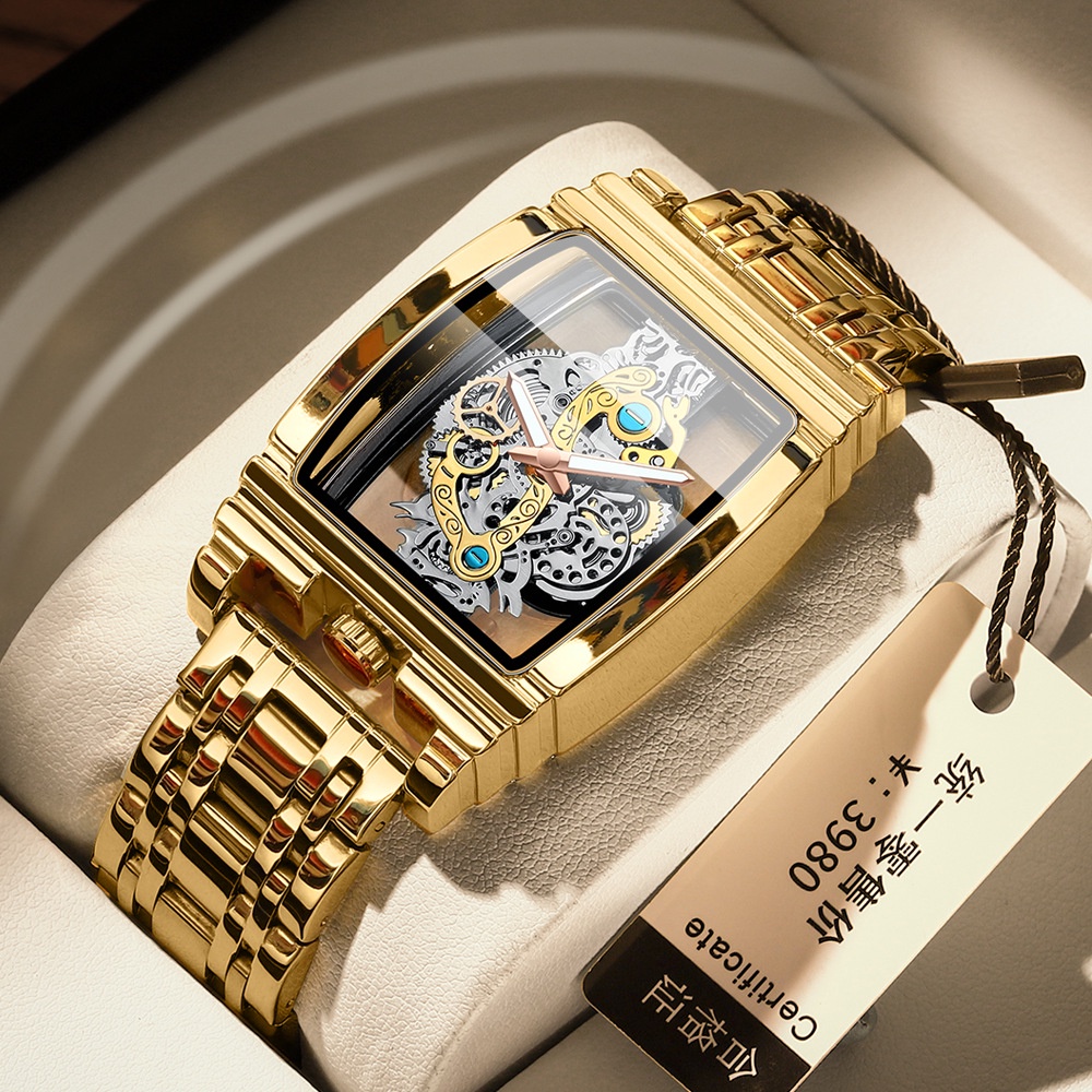 Đồng Hồ Đeo Tay tourbillon Dây Da Dạ Quang Chống Nước Thời Trang Cho Nam