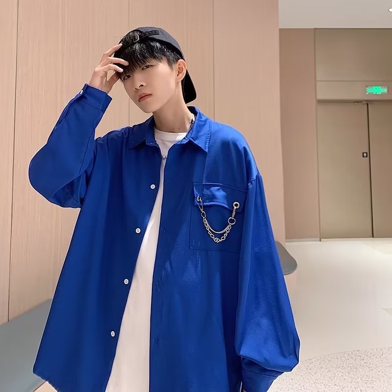 Áo Sơ Mi Dài Tay Phong Cách Hàn Quốc Đơn Giản 3 Màu Tùy Chọn Size M-2XL