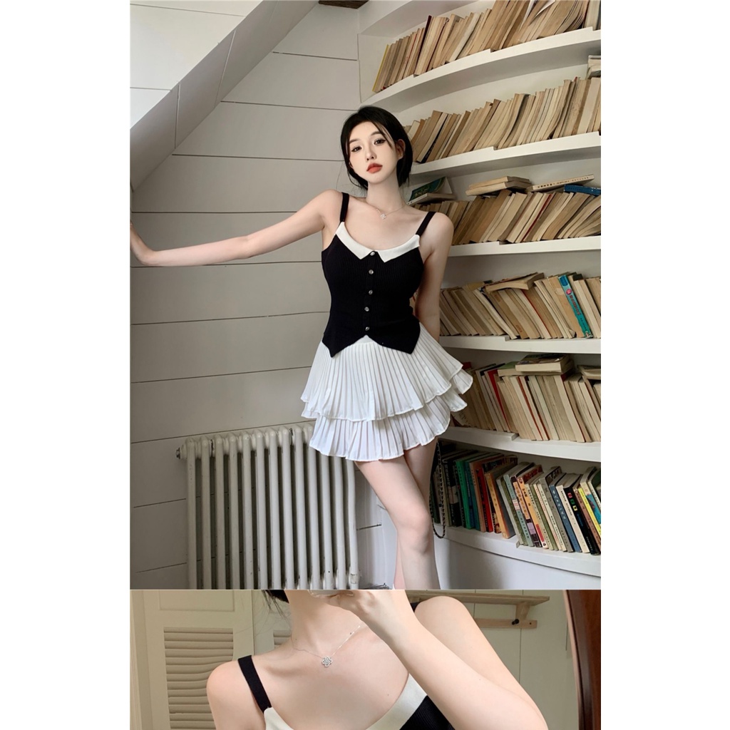 HUANG YOYO Áo Tank Top Dệt Kim Sát Nách Thời Trang Mùa Hè Hàn Quốc Quyến Rũ Cho Nữ