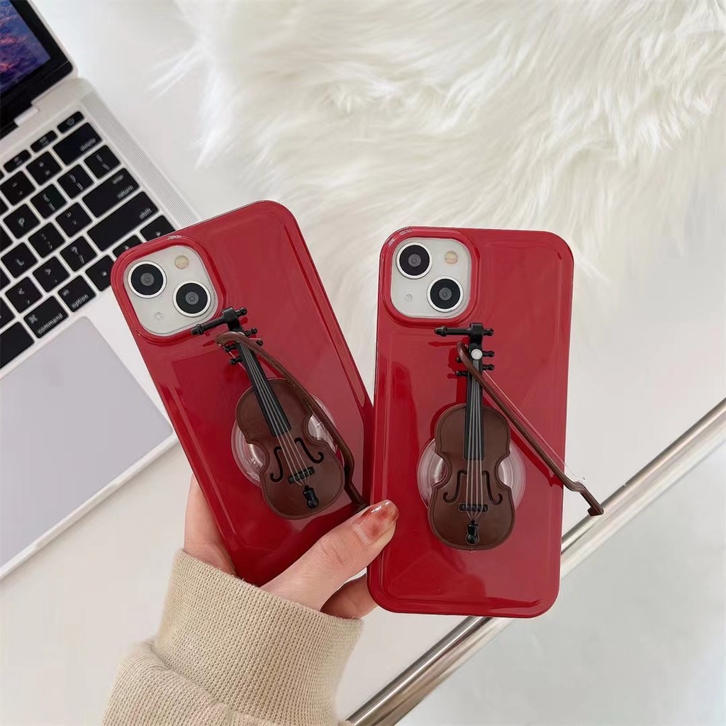 Ốp Điện Thoại Có Giá Đỡ Hình Đàn Violin Cho Iphone 14 14 Pro 14 Pro Max 11 12 promax 13 Pro Max xsmax xr x 78 plus