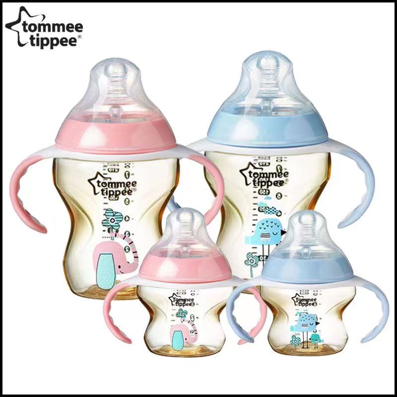 Tommee Tippee Close To Nature PPSU Với Trà Siêu Mềm 9oz / 260ml Thiết Kế Hồng / Xanh Dương