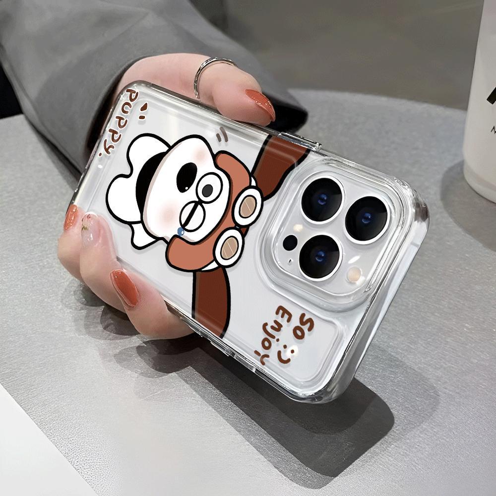 Ốp Điện Thoại Tpu Trong Suốt In Hình Chó Hạnh Phúc Thời Trang Cho iphone 14promax 13 12 11 7Plus 7 8 X XR XSMax