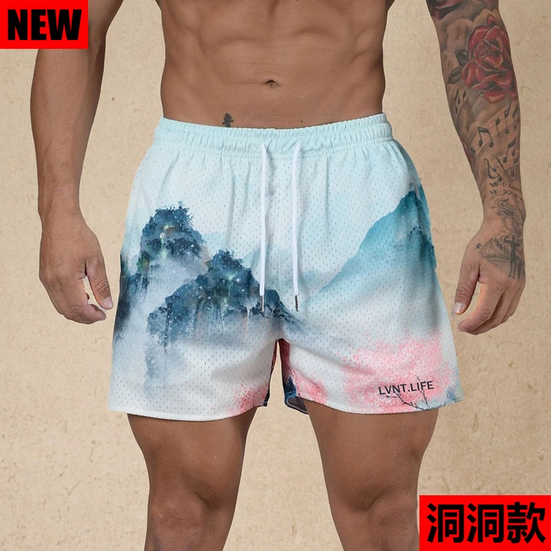 Quần Short Thể Thao Dáng Suông Chất Liệu Mau Khô Năng Động Thời Trang Phong Cách Mỹ