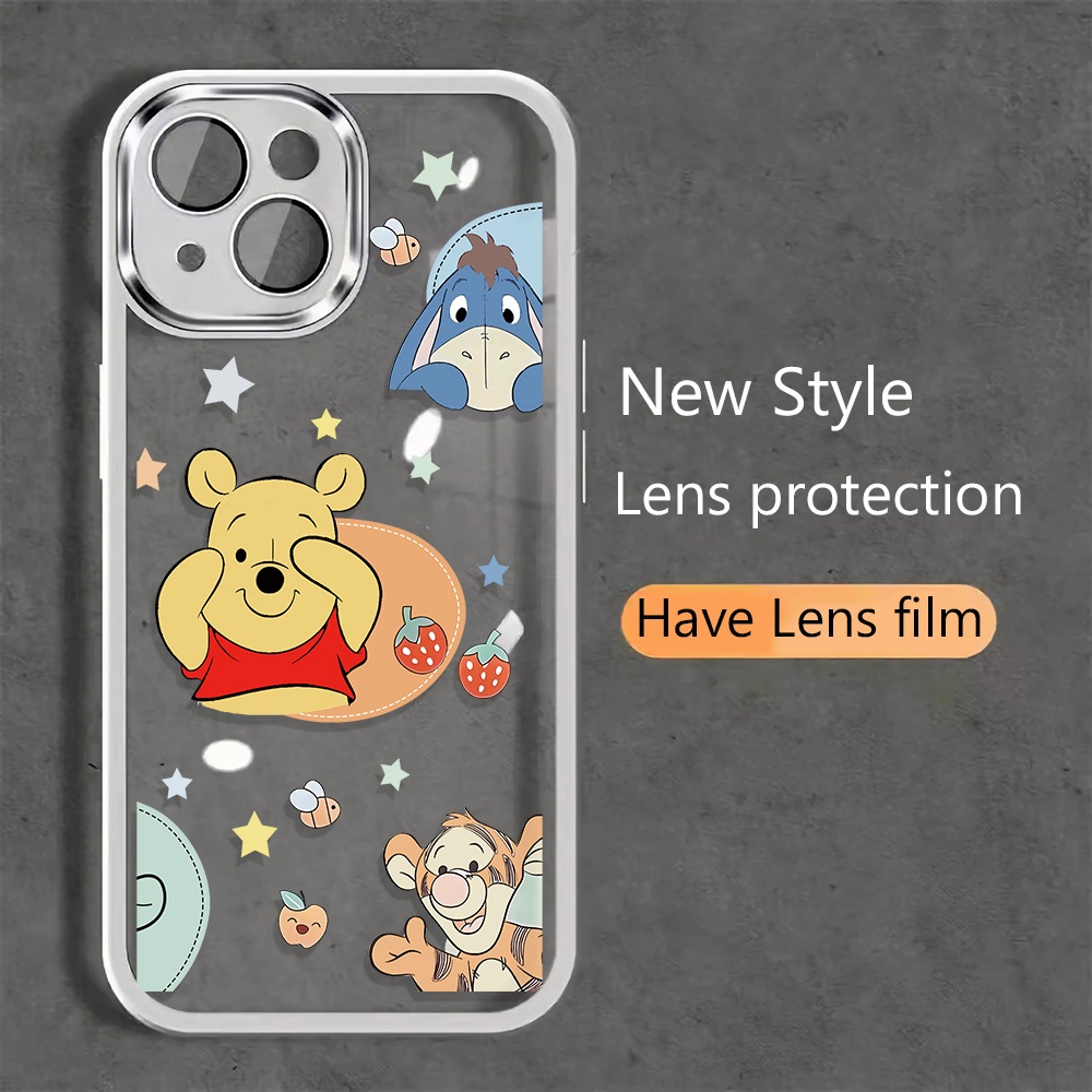 Miếng Dán Bảo Vệ Camera Bằng Kim Loại Hình Winnie the Pooh Cho iphone 14promax 11 13 12 7Plus X XS Max
