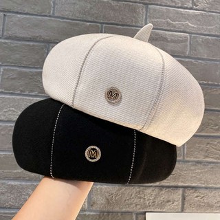 Mũ beret len đính đá thời trang thu đông hàn quốc cho nữ