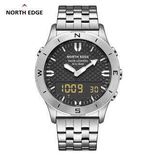 North Edge Snow Leopard Đồng hồ thể thao chống nước ngoài trời dành cho nam Đồng hồ đo độ cao la bàn Phong vũ biểu chống nước 50M Màn hình kỹ thuật số 1.85 Inch