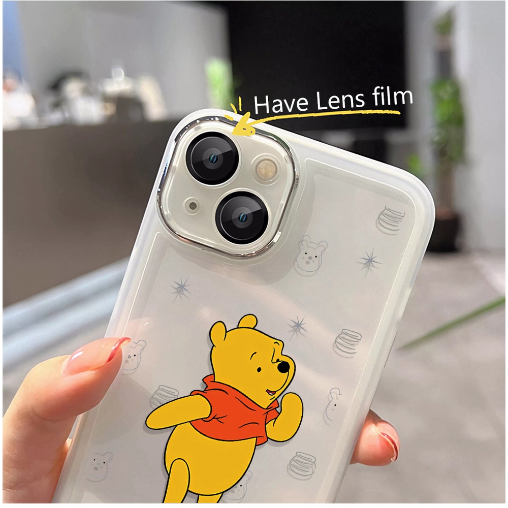 Miếng Dán Bảo Vệ Camera Bằng Kim Loại Hình Winnie the Pooh Cho iphone 14promax 11 13 12 7Plus X XS Max